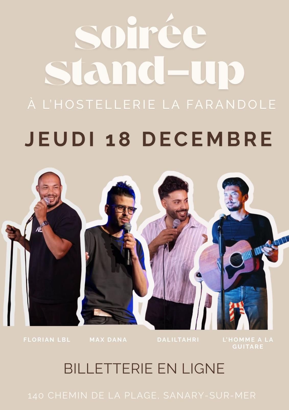 consulter le site https://my.weezevent.com/soiree-stand-up-comedy-5