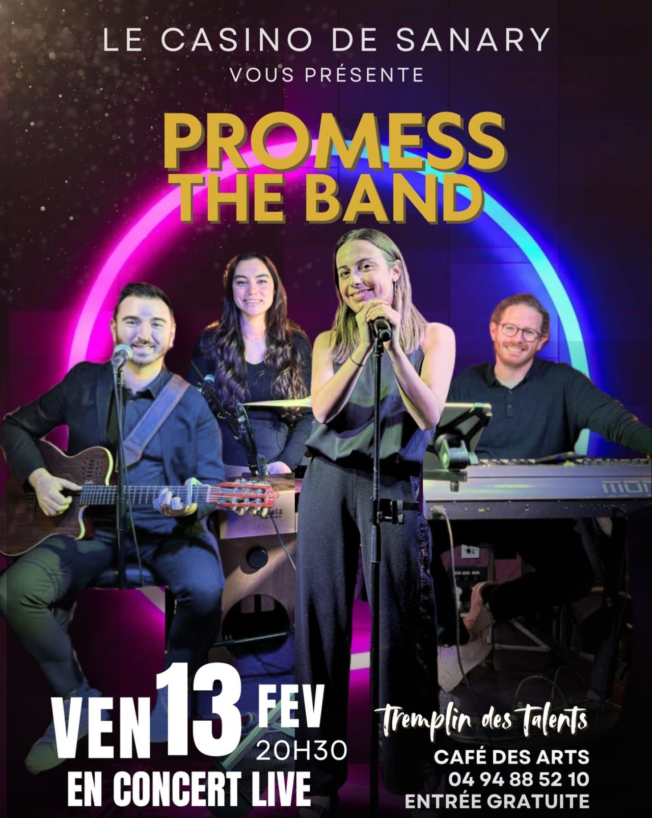 consulter le site https://www.casino-sanary-sur-mer.fr/animations/299-promess-en-concert-live.html