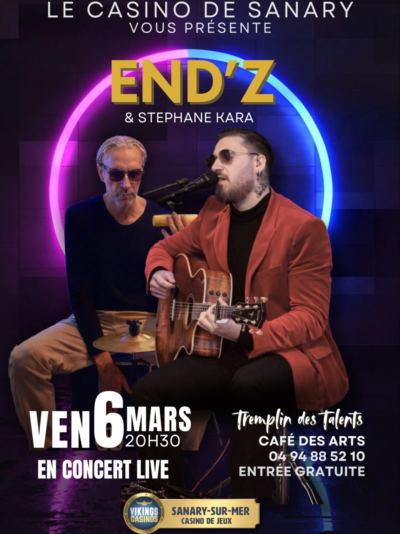 consulter le site https://www.casino-sanary-sur-mer.fr/animations/301-concert-end-z---stephane-kara.html